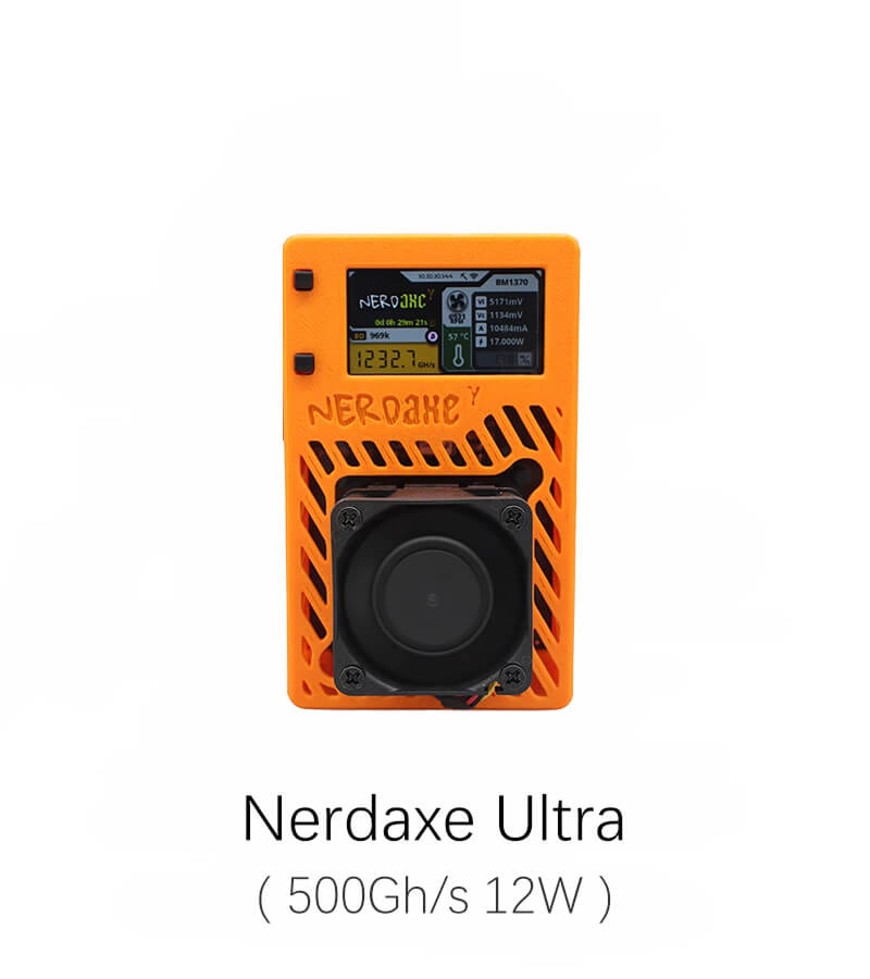 Nerdaxe Ultra 500Gh/s 12W Bitcoin Solo Miner