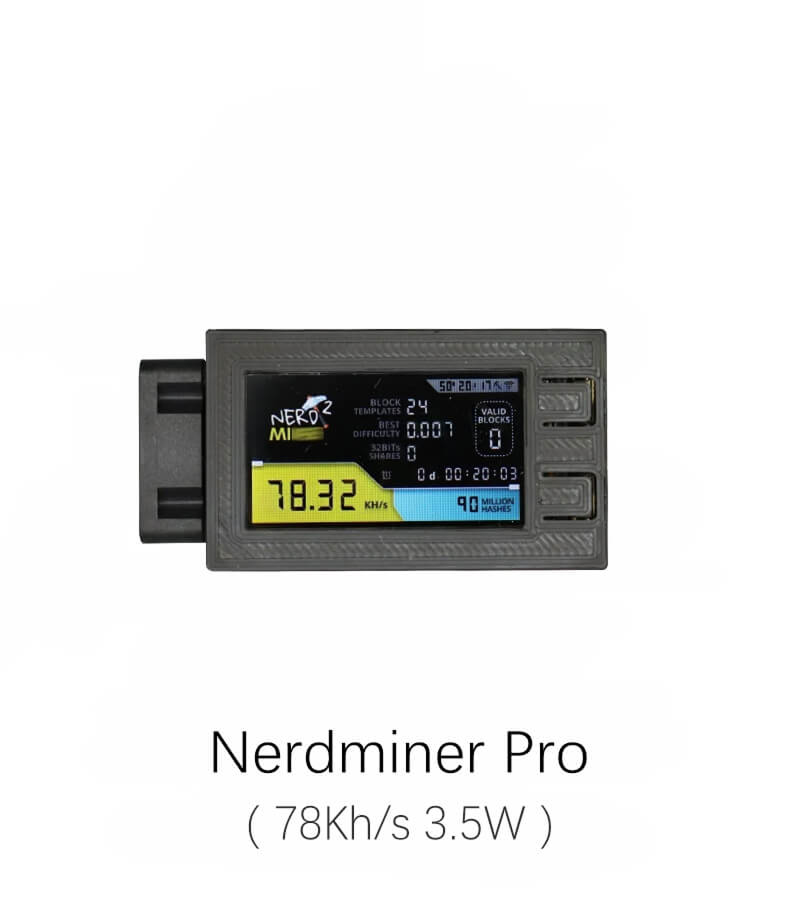 Nerdminer Pro 78KH/s 3.5W Bitcoin Solo Miner